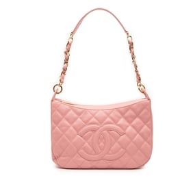 CHANEL Matelasse Coco Mark Chain Shoulder Bag Handbag Pink Caviar Skin Women's