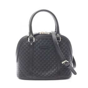 Gucci Micro Guccissima Handbag, Leather, Women's, Black, 449654