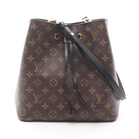 Louis Vuitton NeoNoe Monogram Noir Shoulder Bag, Coated Canvas and Leather, Women's, Brown Black,