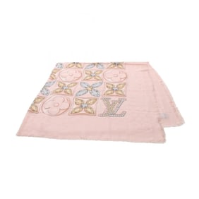 Louis Vuitton Monogram Flower Precious Dragon Scarf/Shawl, Silk and Wool, Women's, Pink Multicolor