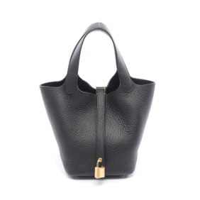 Hermes Hermès Picotin Lock PM Handbag, Taurillon Clemence Leather, Women's, Black