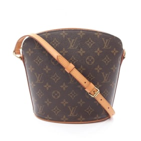 Louis Vuitton Drouot Monogram Shoulder Bag, Coated Canvas and Leather, Women's, Brown, M51290