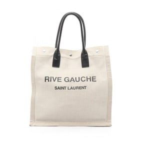 Yves Saint Laurent Saint Laurent Paris Rive Gauche Tote Bag, Canvas and Leather, Women's, Beige
