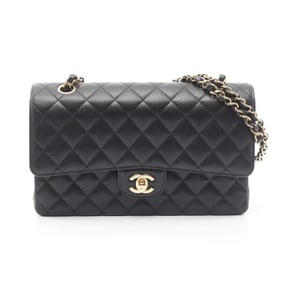 CHANEL Matelasse Double Flap Shoulder Bag in Grained Calfskin Caviar, Black, A01112