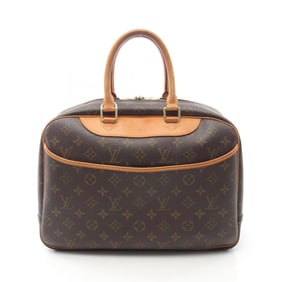 Louis Vuitton Deauville Bowling Vanity Monogram Handbag in Coated Canvas and Leather, Brown, M47270