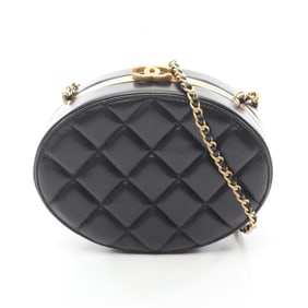 CHANEL Matelasse Shoulder Bag, Lambskin Leather, Women's, Black