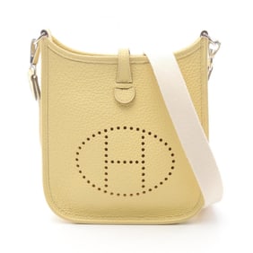 Hermes Hermès Evelyn TPM Jaune Poussin Shoulder Bag in Taurillon Clemence Leather, Yellow, for