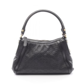 Gucci Guccissima Scarlet Shoulder Bag, Leather, Women's, Black, 282298