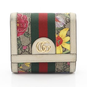 Gucci Ophidia GG Flora Wallet, Sherry Line, Leather, Bifold Women's, Multicolor, 598662