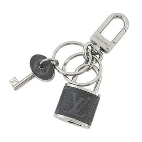 Louis Vuitton Monogram Eclipse Porte-Clés Padlock & Key M61951 Black