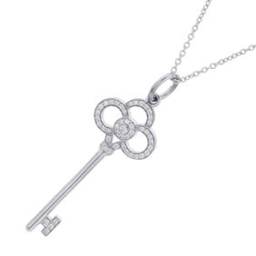 Tiffany Crown Key Necklace with 0.11ct Diamonds in 18K White Gold (60010880)