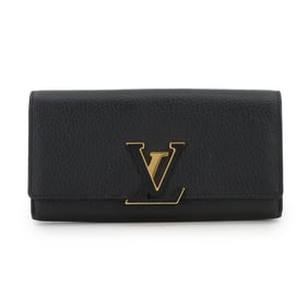 Louis Vuitton Capucines Bifold Wallet in Taurillon Leather (Noir) with Gold Hardware and RFID, Model