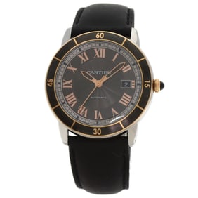 Cartier W2RN0005 Ronde Croisière de Men's Watch in Stainless Steel and Leather