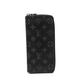 Louis Vuitton Monogram Eclipse Zippy Wallet, Vertical Round Zipper Long Wallet M62295, Black/Grey
