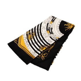 Hermès Carré 90 DIES ET HORE Astrology Scarf, White, Black, Gold, Silk, Women's, HERMES