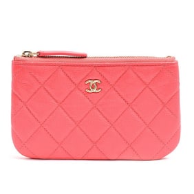 Chanel Women's Matelasse Mini Pouch Random Wallet/Coin Case Soft Caviar Skin Pink CHANEL