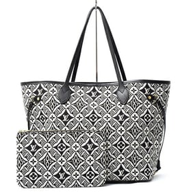 Louis Vuitton Women's Monogram Jacquard Neverfull MM Tote Bag Grey Black M57230
