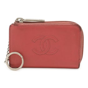 CHANEL Coco Mark Coin Case, Wallet, Purse, L-Shaped, Caviar Leather, Pink, A68885