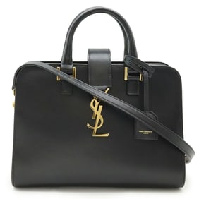 SAINT LAURENT PARIS YSL Yves Saint Laurent Baby Cabas Handbag/Shoulder Bag in Black Leather (568853)