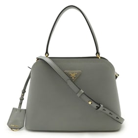 PRADA Matinee handbag/shoulder bag in Saffiano leather, ARDESIA, gray, 1BA282, purchased at a