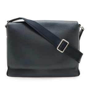 LOUIS VUITTON Taiga Roman MM Shoulder Bag, Leather, Bol, Dark Navy, M32624