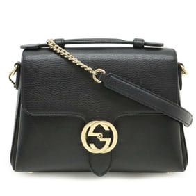 GUCCI Interlocking G Handbag Chain Shoulder Bag Black 510302