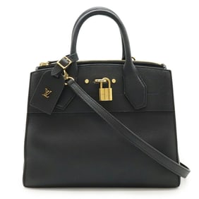 LOUIS VUITTON City Steamer PM Handbag/Shoulder Bag in Black Leather (Noir) M53028