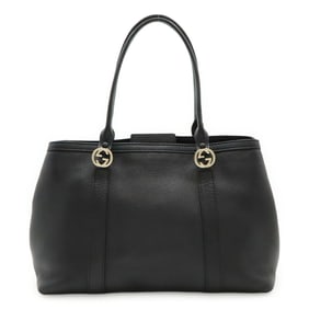GUCCI Miss GG canvas tote bag, shoulder leather, black, 353122