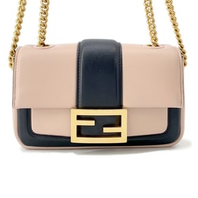 Fendi Mini Baguette Leather Chain Shoulder Bag 8BR793 FENDI Two-Tone 2-Way