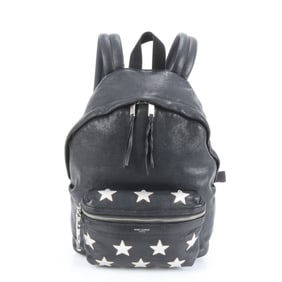 Yves Saint Laurent YSL Leather Backpack Shoulder Bag Star Black Women's