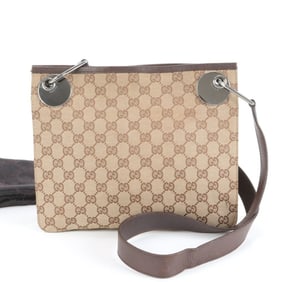 Gucci GG Canvas Eclipse Leather Messenger Shoulder Bag 120841 Men's