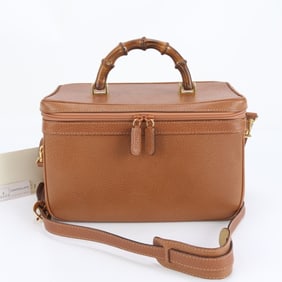 Gucci Bamboo Vanity Leather 2-Way Shoulder Bag 013 122 2491 Handbag for Women