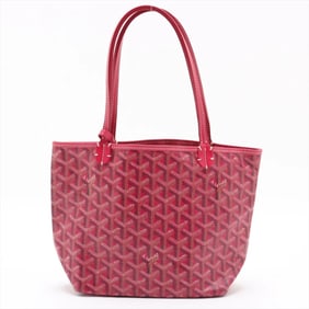 Goyard Saint Louis Junior Red Leather Handbag Tote Brand Women's