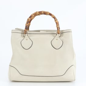 Gucci Bamboo Leather Tote Bag Shoulder 282317 Gold Hardware Women's