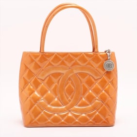 Chanel Medallion Leather Tote Bag with Serial Seal, Matelasse, Shoulder Bag, Handbag, Women's