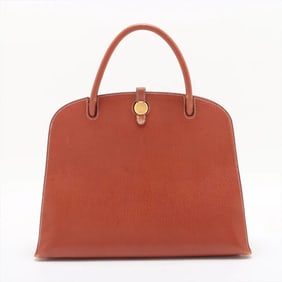 Hermes Hermès ?C engraved Darvi GM Chevre Coromandel leather handbag tote for women