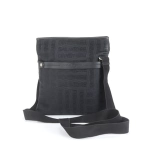 Salvatore Ferragamo Leather Shoulder Bag Messenger Black Sacoche Men's