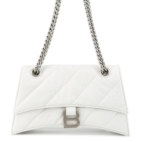 Balenciaga Crush Small Chain Shoulder Bag in White Leather (716351)