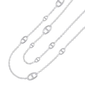 Hermes Chaine d'Ancre Farandole Necklace, Size 120, SV925 Silver, HERMES