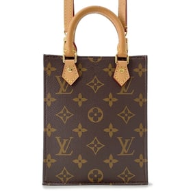 Louis Vuitton Petite Sac Plat Monogram Handbag M81295 2-way Shoulder Bag