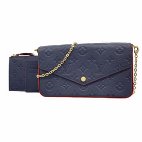 Louis Vuitton Monogram Empreinte Pochette Felicie Shoulder Wallet M64099, Marine Rouge, Women's,