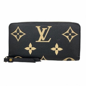 Louis Vuitton Monogram Empreinte Two-Tone Zippy Wallet M80481 Black/Beige Women's P1758394