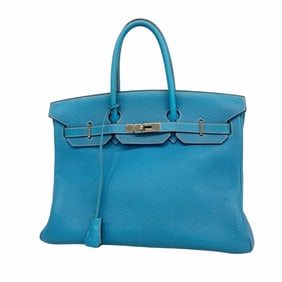 Hermes Hermès Birkin 35 Togo Blue Jean Handbag (H Stamp) for Women
