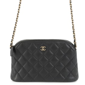 Chanel Chain Shoulder Bag Classic Matelasse Caviar Skin AP4016 CHANEL Black
