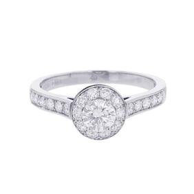 Van Cleef & Arpels Icone Ring with 0.31ct Diamond Center Stone, Pt950, Size 49, VCARG33100, GIA