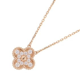 Van Cleef & Arpels Alhambra Pendant Necklace with 12 Diamonds, 0.48ct Total, 18K Gold, VCARP2R300