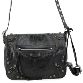 Balenciaga Le Cagole Medium Shoulder Bag in Arena Lambskin (719093) Black