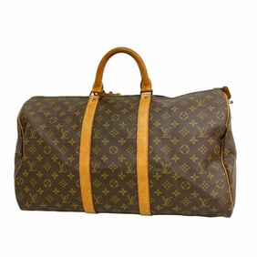 Louis Vuitton Monogram Keepall 50 Boston Bag M41426 Brown Men's and Women's