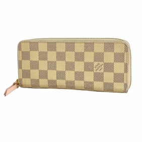 Louis Vuitton Damier Azur Portefeuille Clemence Wallet N61264 White Rose Ballerine Women's