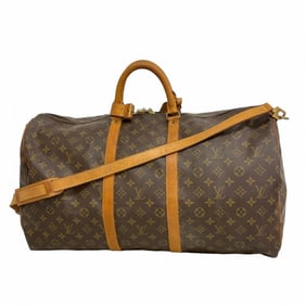 Louis Vuitton Monogram Keepall Bandouliere 55 Boston Bag M41414 Brown Men's and Women's